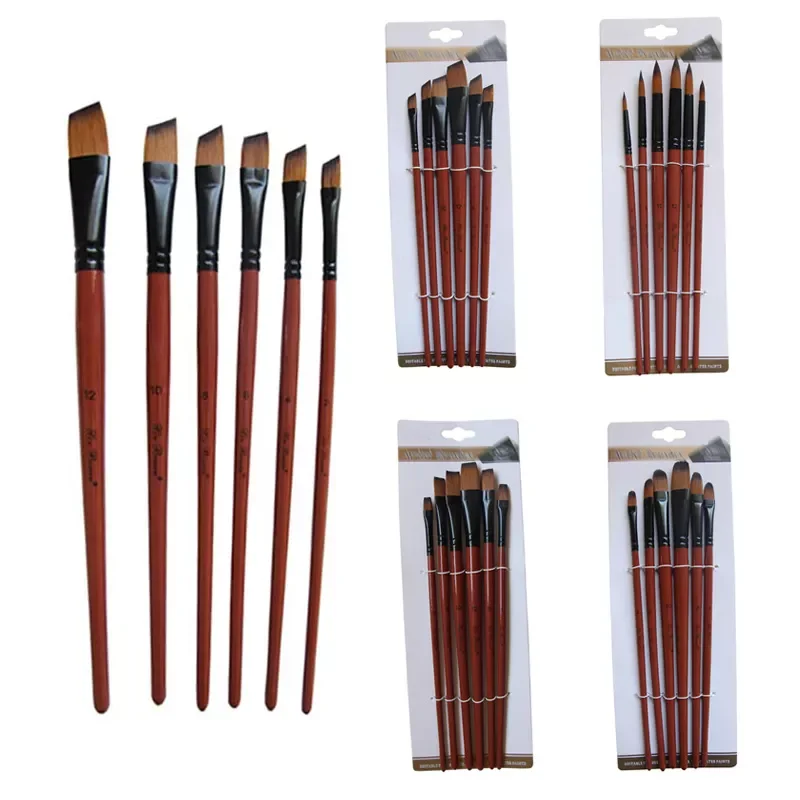 Art Model Paint Nylon Hair Acrylic Oil Watercolour Drawing Art Supplies Brown 6 Pcs Painting Craft Artist Paint Brushes Set
Art Model Paint Nylon Hair Acrylic Oil Watercolour Drawing Art Supplies Brown 6 Pcs Painting Craft Artist Paint Brushes Set
