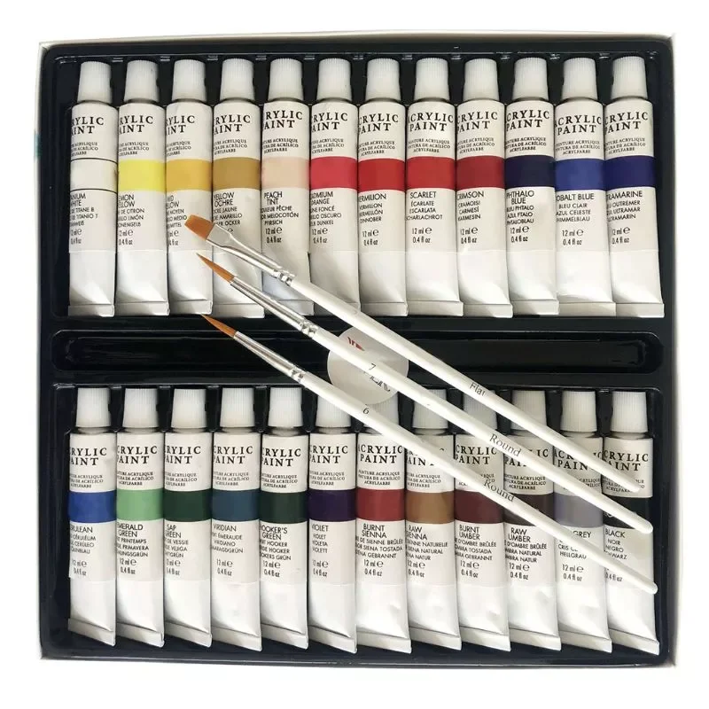 Acrylic Paint Set 24 Color Tubes of 0.4 oz (12 ml) Art Set for Kids Students Painting Canvas
Acrylic Paint Set 24 Color Tubes of 0.4 oz (12 ml) Art Set for Kids Students Painting Canvas
