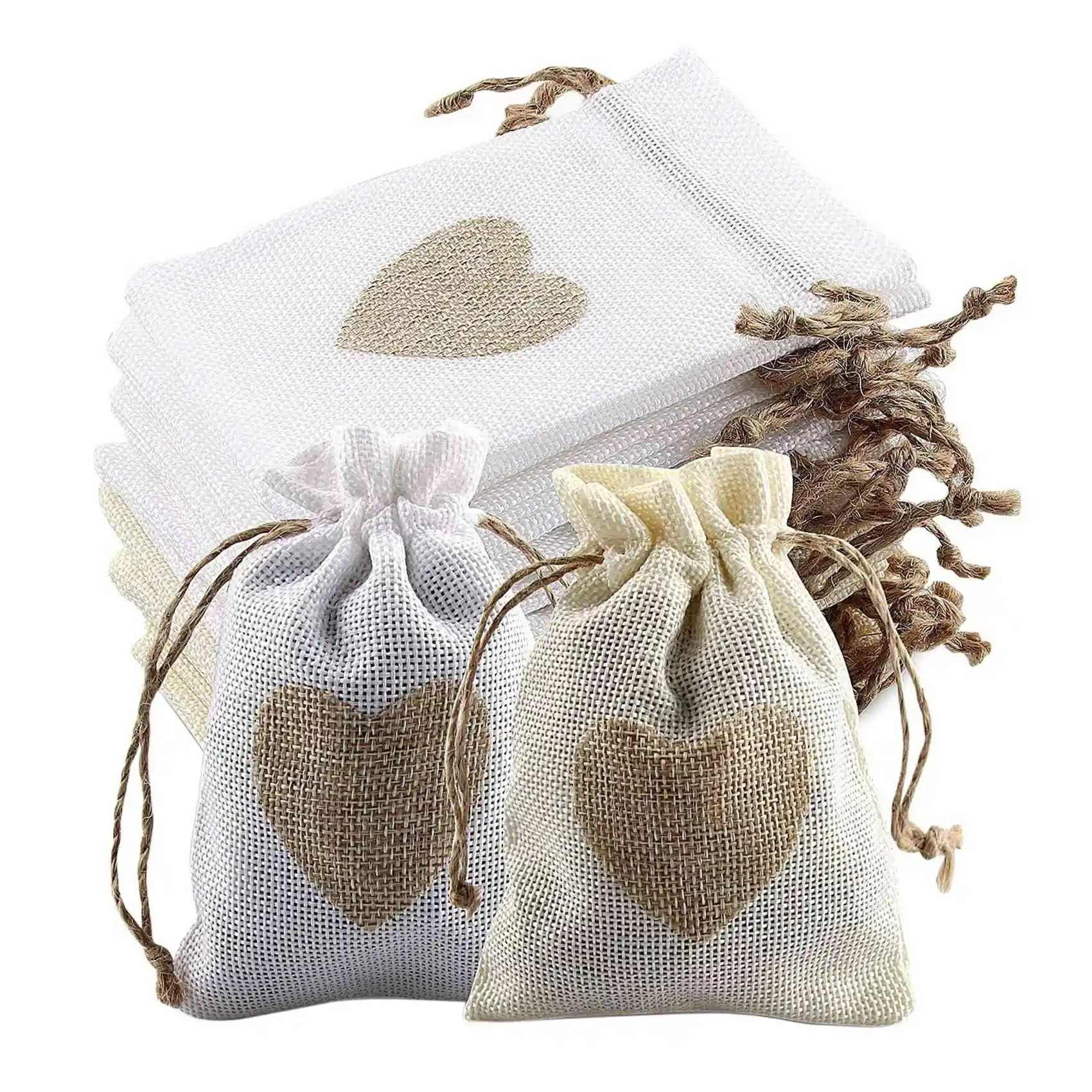 24Pcs Burlap Pouches with Drawstring and Heart Pattern Candy Gift Bag Jute Pouch Baptism Bag Wedding for Stuffing Bag
24Pcs Burlap Pouches with Drawstring and Heart Pattern Candy Gift Bag Jute Pouch Baptism Bag Wedding for Stuffing Bag