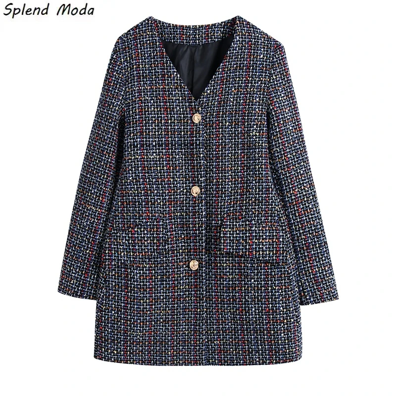 Splend Moda 2021 Autumn Winter New Fashion Vintage Urban Casual Woolen Texture V-Neck Single-Breasted Long-Sleeve Coat Women
Splend Moda 2021 Autumn Winter New Fashion Vintage Urban Casual Woolen Texture V-Neck Single-Breasted Long-Sleeve Coat Women