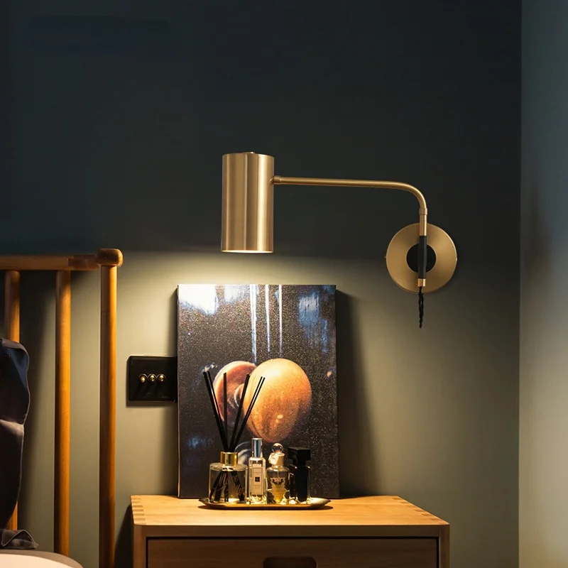 All Copper Nordic Bedroom Bedside Wall Light Luxury Personality Living Room Long Arm Lamp LED Minimalist Creation Bronze Study
All Copper Nordic Bedroom Bedside Wall Light Luxury Personality Living Room Long Arm Lamp LED Minimalist Creation Bronze Study