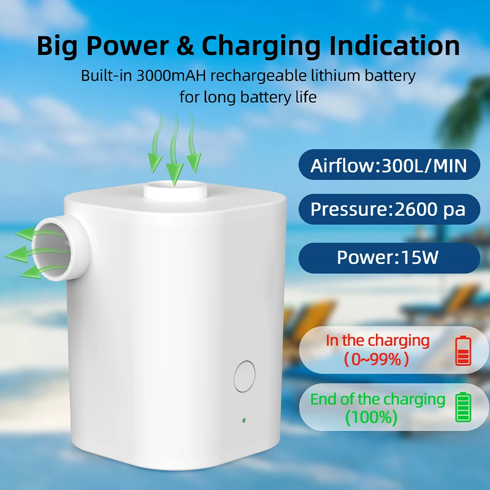 Mini Air Pump For Mattress Mat Camping Outdoor Portable Electric Inflator Swimming Ring Vacuum Pump with 5 Nozzles
Mini Air Pump For Mattress Mat Camping Outdoor Portable Electric Inflator Swimming Ring Vacuum Pump with 5 Nozzles