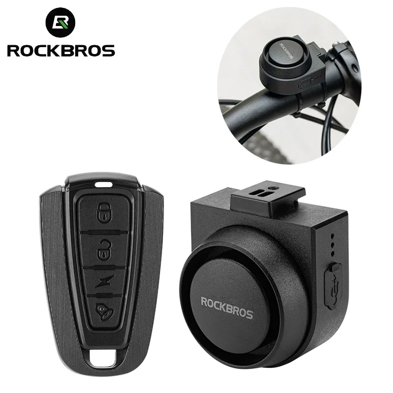 

ROCKBROS Bicycle Bell Type-C Anti Theft Electric Horn Wireless Remote Control IPX5 Bike Hidden Installation Bicycle Accessory
