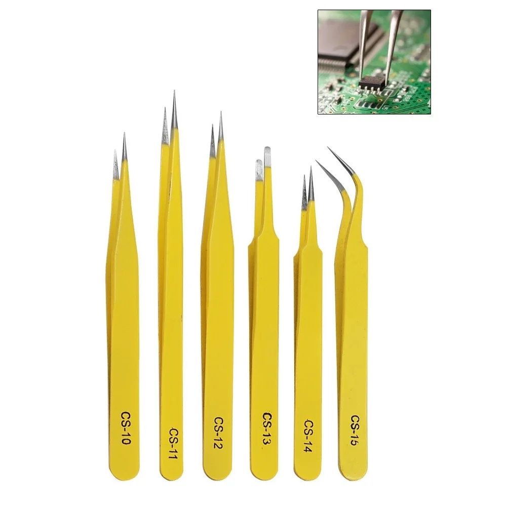 1 Pcs Industrial Tweezer CS Anti-static Stainless Steel Curved Straight Tip Forceps Hand Repair Tools DIY PCB Board Repair Tool
1 Pcs Industrial Tweezer CS Anti-static Stainless Steel Curved Straight Tip Forceps Hand Repair Tools DIY PCB Board Repair Tool