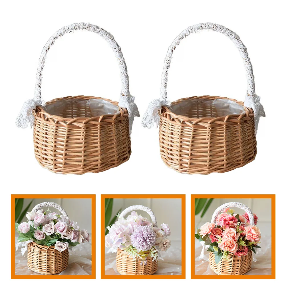 Packing Basket Hand-woven Flower Holder Wedding Baskets For Gifts Multipurpose Floral With Handle
Packing Basket Hand-woven Flower Holder Wedding Baskets For Gifts Multipurpose Floral With Handle