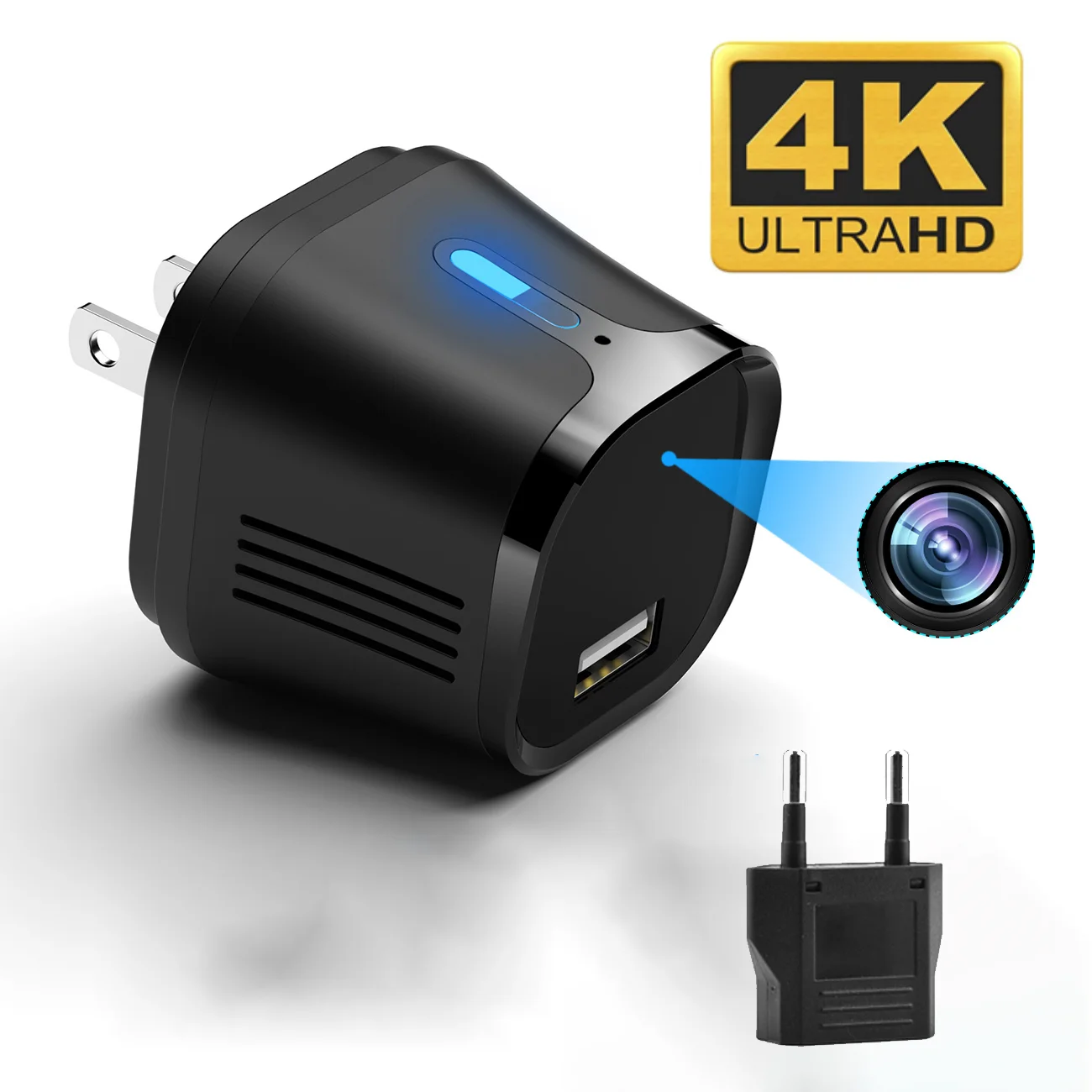 WIFI Mini remote 4K Plug camera Infrared night vision 4 LED lights Wireless IP Camcorder Cam 166° wide-angle lens Power Adapter
WIFI Mini remote 4K Plug camera Infrared night vision 4 LED lights Wireless IP Camcorder Cam 166° wide-angle lens Power Adapter