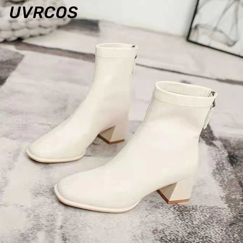 Women Boots Soft Leather Thick-heeled New Thin Pointed Toe Medium-heeled High-heeled Ankle Fashion Hot Sale Shoes Winter
Women Boots Soft Leather Thick-heeled New Thin Pointed Toe Medium-heeled High-heeled Ankle Fashion Hot Sale Shoes Winter