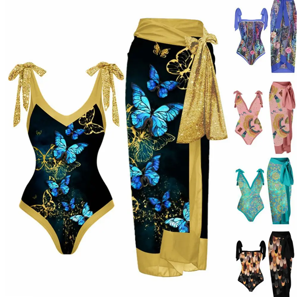 Vintage V-Neck Butterfly Colorblock Print One Piece Swimsuit Holiday Beach Dress Sexy Low Waist Women String Bathing Suit
Vintage V-Neck Butterfly Colorblock Print One Piece Swimsuit Holiday Beach Dress Sexy Low Waist Women String Bathing Suit