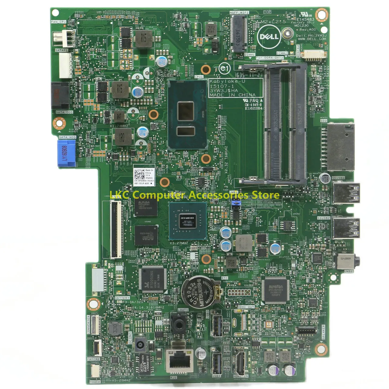 NEW FOR DELL Inspiron 3264 3464 AIO All-In-One Motherboard PWXVV K8VD7 0PWXVV 0K8VD7 15107-1 I3-7100U With GPU 100%Tested
NEW FOR DELL Inspiron 3264 3464 AIO All-In-One Motherboard PWXVV K8VD7 0PWXVV 0K8VD7 15107-1 I3-7100U With GPU 100%Tested