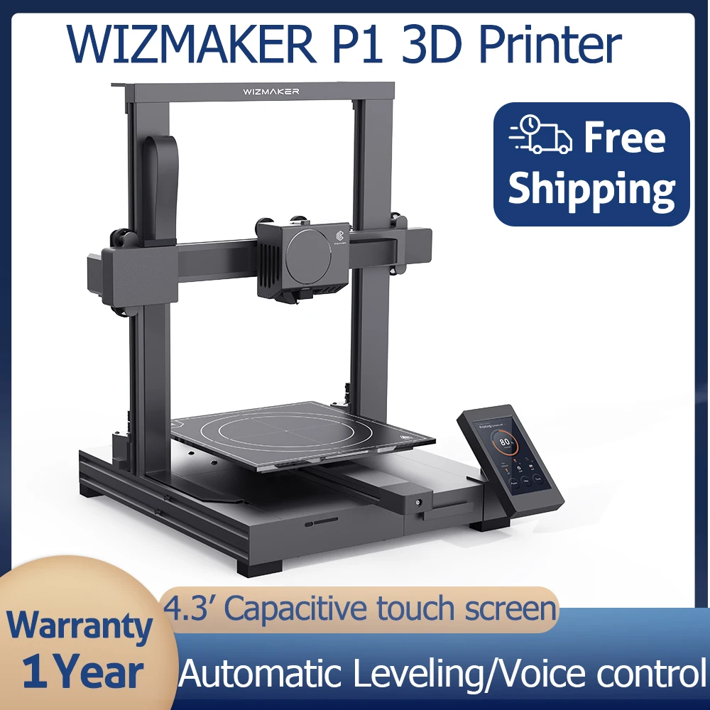 WIZMAKER P1 FDM 3D Printer DIY Printing Auto Leveling Voice Control Upgrade Direct Drive Self-Testing Operation Home 4.3 Screen
WIZMAKER P1 FDM 3D Printer DIY Printing Auto Leveling Voice Control Upgrade Direct Drive Self-Testing Operation Home 4.3 Screen