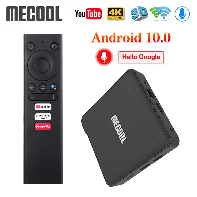 

ТВ-приставка Mecool KM1 Deluxe ATV с сертификатом Google, Android 10, Amlogic S905X3, Android TV, Prime Video, 4K, двойной Wi-Fi, 2 + 16 Гб