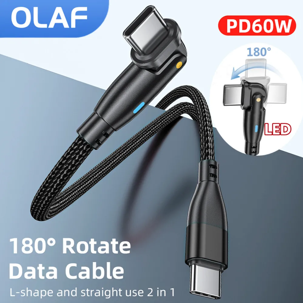 OLAF вращающийся на 180 ° USB C к USB Type C кабель PD 60 Вт Зарядное устройство Шнур для быстрой зарядки провод QC3.0 для Macbook iPad Xiaomi Samsung Huawei
OLAF вращающийся на 180 ° USB C к USB Type C кабель PD 60 Вт Зарядное устройство Шнур для быстрой зарядки провод QC3.0 для Macbook iPad Xiaomi Samsung Huawei