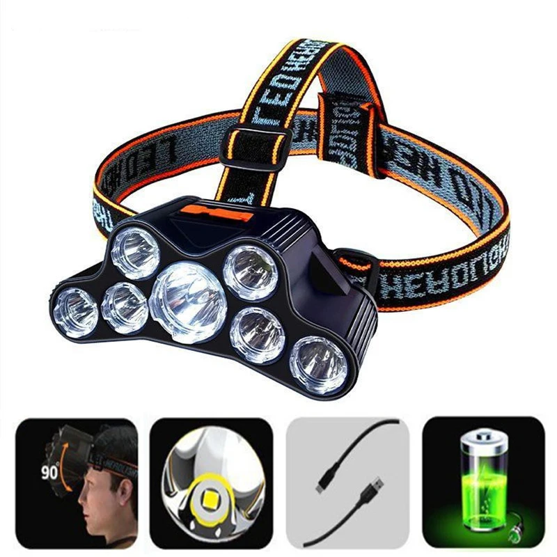 Led Headlight Usb Rechargeable Highly Bright Headlamps 7 Lights Source Headlamp Waterproof Flashlights for Night Fishing Hiking
Led Headlight Usb Rechargeable Highly Bright Headlamps 7 Lights Source Headlamp Waterproof Flashlights for Night Fishing Hiking