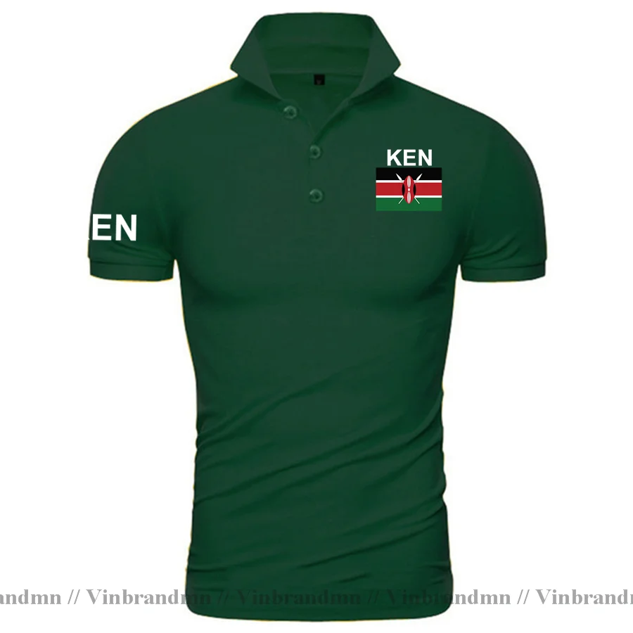 

Republic of Kenya Kenyan Polo Shirts Men Short Sleeve Brand Shirt Country Flag Tees 100% Cotton Nation Team Design Clothing KEN