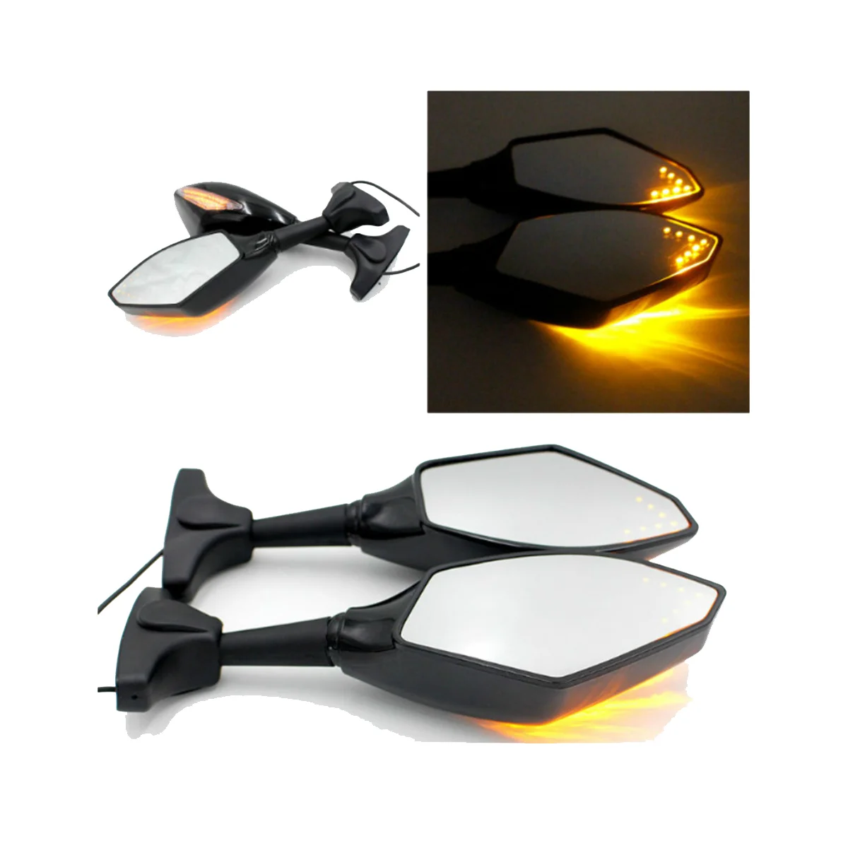 LED Rearview Mirror Motorcycle Mirror Indicator Mirror Turn Signal for Honda Hondas Suzuki Yamaha Kawasaki Ninja 
LED Rearview Mirror Motorcycle Mirror Indicator Mirror Turn Signal for Honda Hondas Suzuki Yamaha Kawasaki Ninja