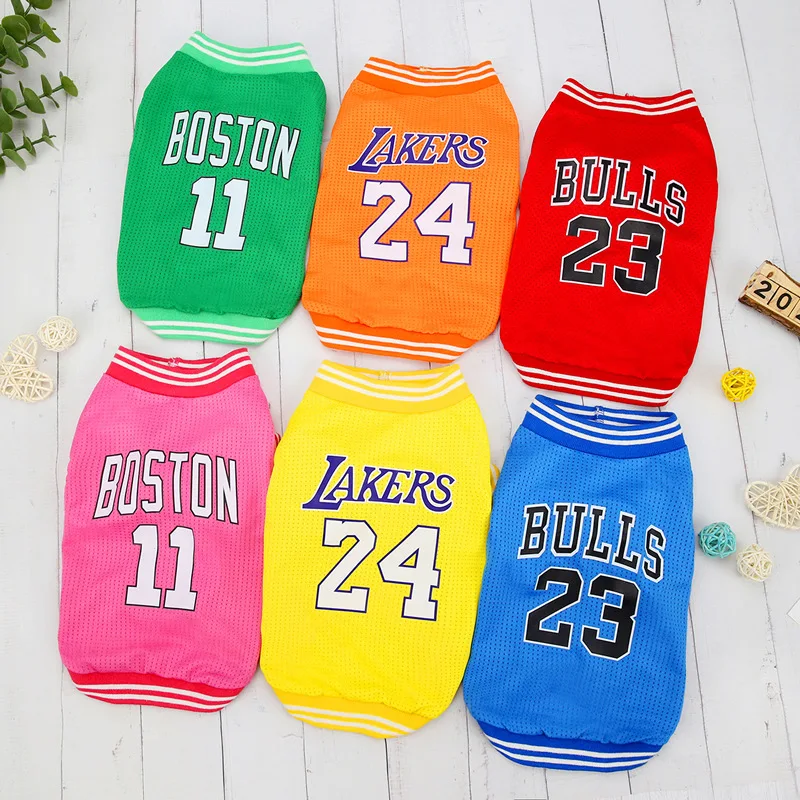 

Summer Pet Dog T-Shirt Breathable NBA Cooling Vest Small Pug Basketball Coat Yorkie French Bulldog Chihuahua Schnauzer Clothes