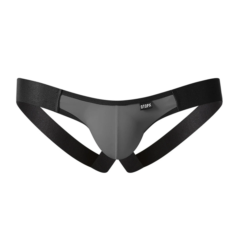 

Men Sexy Patchwork Thong Jockstrap Supporter Low-Rise G-string Smooth Oil Shiny Sports Underwear Panties Swim Underpants New