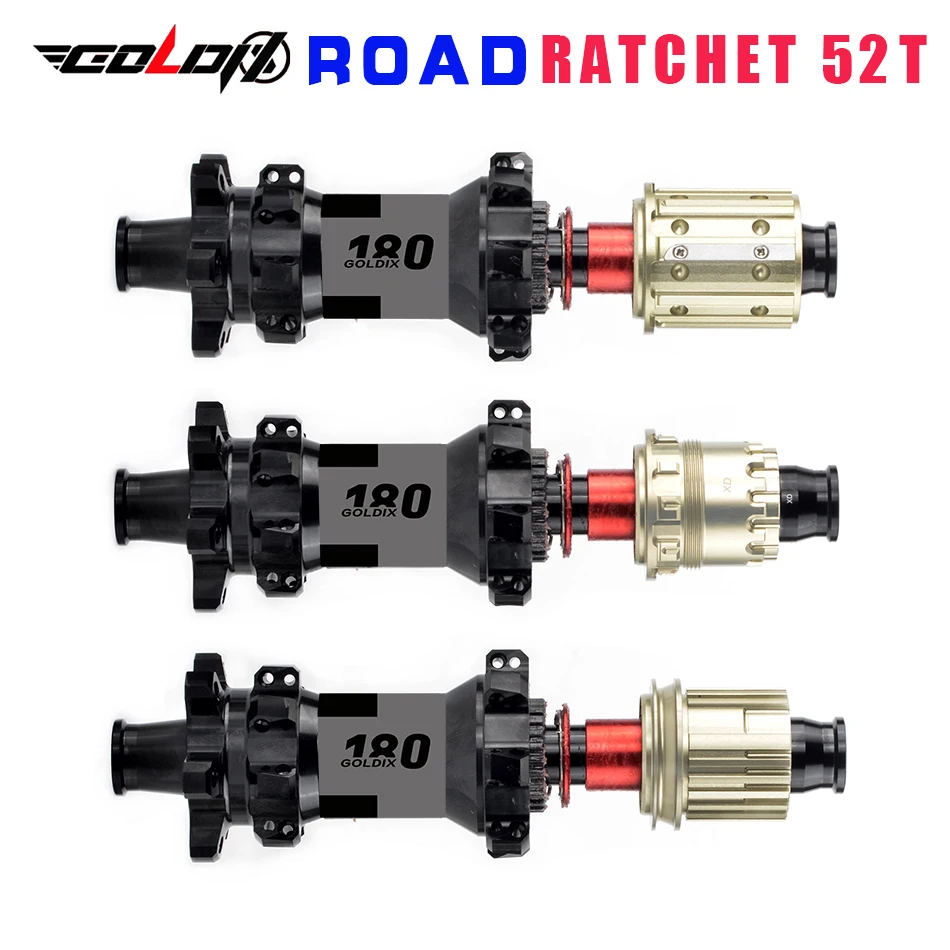 GOLDIX R180 6 Bolt thru axle 24/28 Hole Ratchet 52T Road Gravel Bike Compatible Part DT350240 for SHIMANO SRAM 10-12 Speed Hubs
GOLDIX R180 6 Bolt thru axle 24/28 Hole Ratchet 52T Road Gravel Bike Compatible Part DT350240 for SHIMANO SRAM 10-12 Speed Hubs
