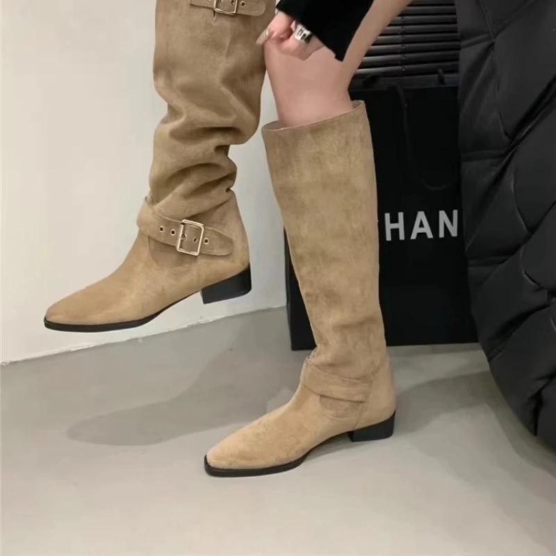 Square Heel Mid-Calf Winter Women Boots 2023 Fashion Solid Cow Suede Ladies Shoes Slip-on Square Toe Boots Botas De Muje
Square Heel Mid-Calf Winter Women Boots 2023 Fashion Solid Cow Suede Ladies Shoes Slip-on Square Toe Boots Botas De Muje