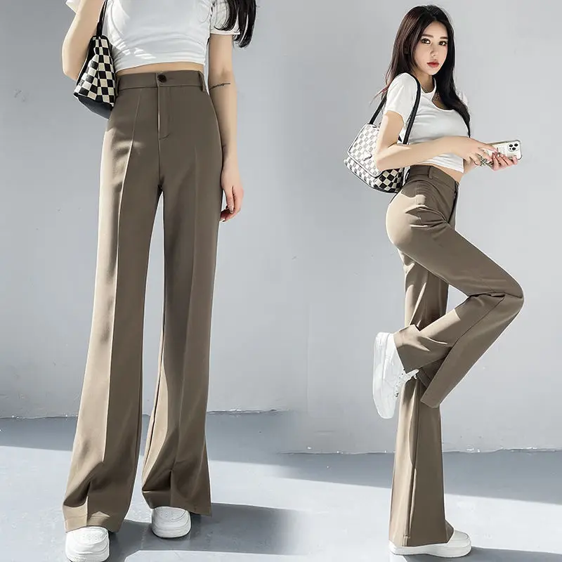 Spring Autumn Suit Flare Pants Office Lady High Waist Loose Wide Leg Straight Women Casual Long Trousers Pantalones Femme Q208
Spring Autumn Suit Flare Pants Office Lady High Waist Loose Wide Leg Straight Women Casual Long Trousers Pantalones Femme Q208