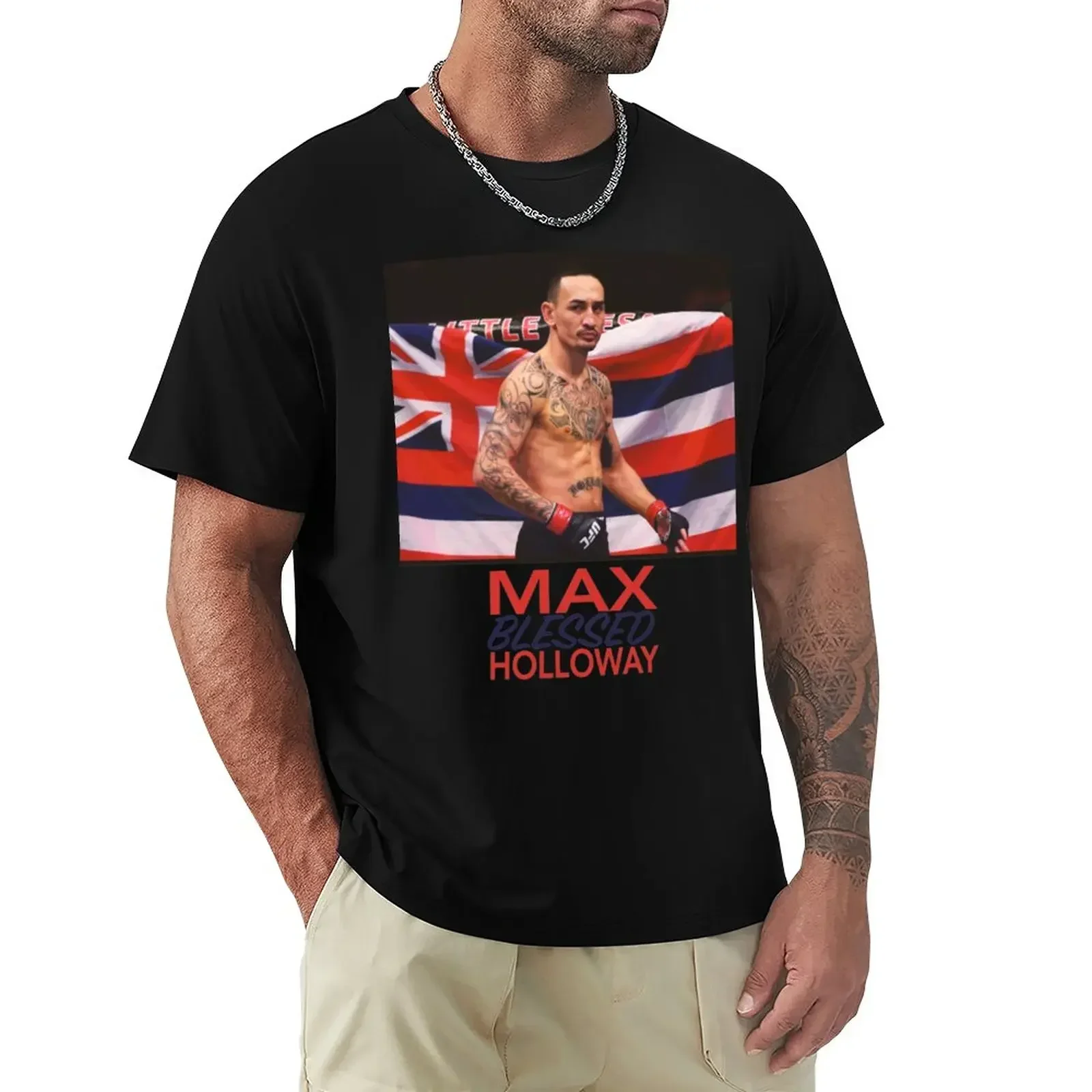 Футболка с принтом аниме Max Holloway Essential футболки рисунком для мужчин и женщин