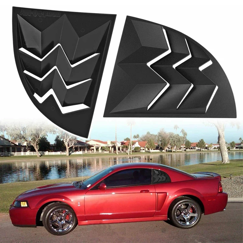 Rear Side Window Louver Windshield Sun Shade Cover For Ford Mustang 1999-2004 in GT Lambo Style ABS Matte Black (Pair)
Rear Side Window Louver Windshield Sun Shade Cover For Ford Mustang 1999-2004 in GT Lambo Style ABS Matte Black (Pair)