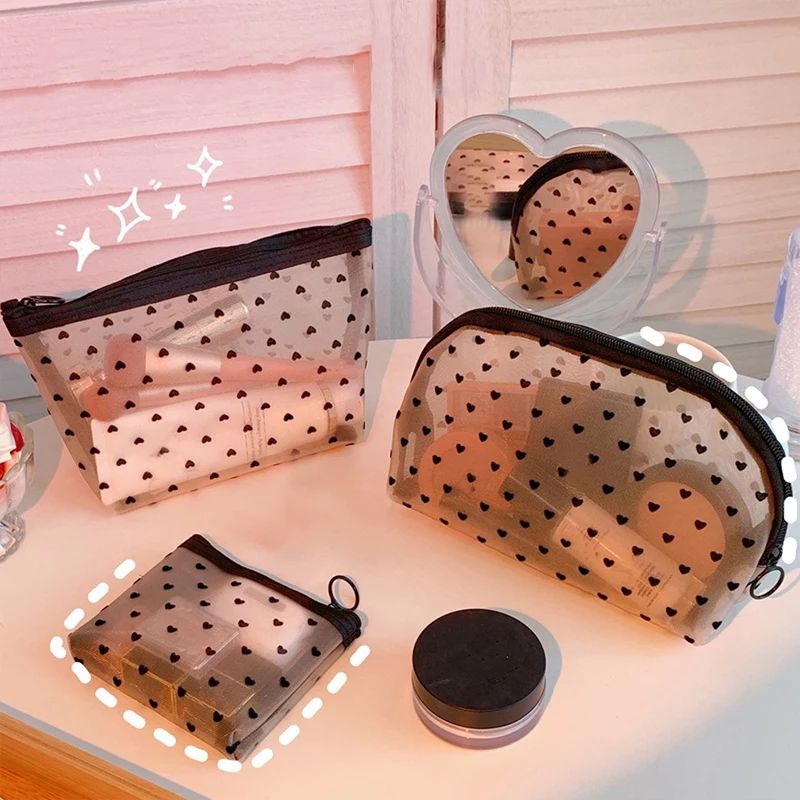 Women Travel Toiletry Wash Makeup Bag Storage Case New Zipper Make Up Bags Fashion Black Dot Transparent Mesh Cosmetic Bag
Women Travel Toiletry Wash Makeup Bag Storage Case New Zipper Make Up Bags Fashion Black Dot Transparent Mesh Cosmetic Bag