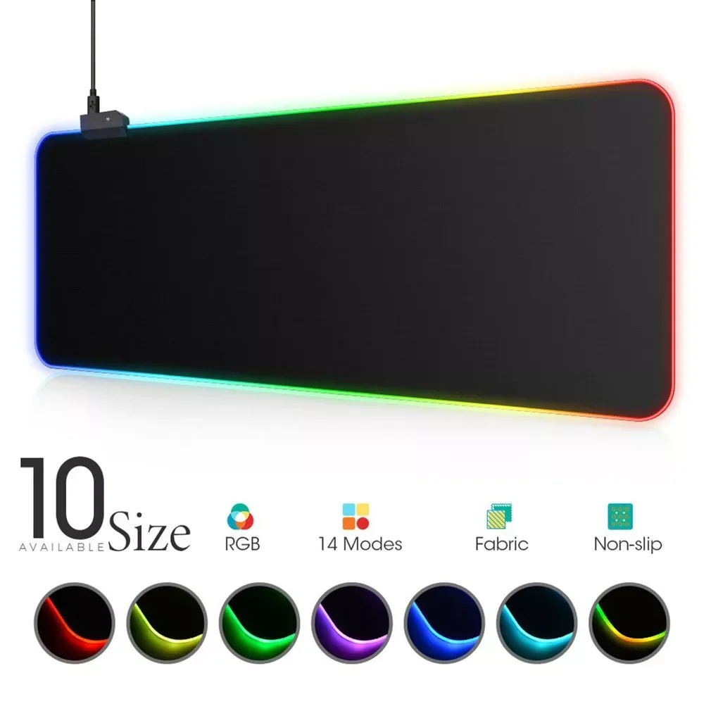 LED Light Gaming Mouse Pad RGB Luminous Keyboard Cover USB Non-Slip Rubber Base Computer Carpet Desk Mat PC Black Game Mouse Pad
LED Light Gaming Mouse Pad RGB Luminous Keyboard Cover USB Non-Slip Rubber Base Computer Carpet Desk Mat PC Black Game Mouse Pad