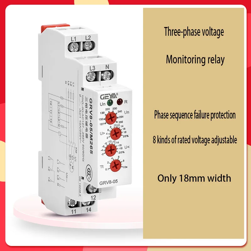 GEYAGRV8-03GRV8-04/GRV8-05/RV8-06/GRV8-07/GRV8-08/GRV8-09/GRV8-10 phase sequence relay and phase failure protection relay
GEYAGRV8-03GRV8-04/GRV8-05/RV8-06/GRV8-07/GRV8-08/GRV8-09/GRV8-10 phase sequence relay and phase failure protection relay