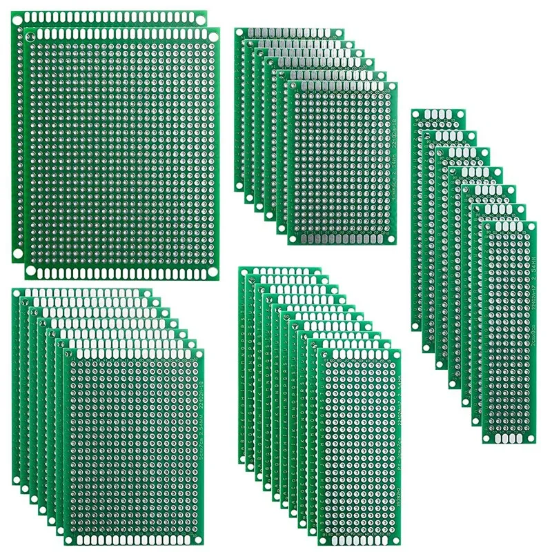 32 Pcs Double Sided PCB Board Prototype Kit For DIY Soldering With 5 Sizes Universal Printed Circuit Board
32 Pcs Double Sided PCB Board Prototype Kit For DIY Soldering With 5 Sizes Universal Printed Circuit Board