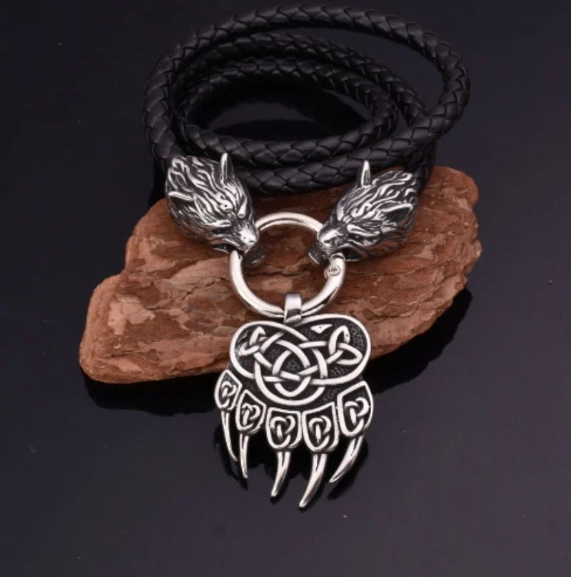 Vintage Nordic Men's Zinc Alloy Viking Wolf Head Bear Claw Wolf Claw Pendant Necklace Best Jewelry Gift
Vintage Nordic Men's Zinc Alloy Viking Wolf Head Bear Claw Wolf Claw Pendant Necklace Best Jewelry Gift