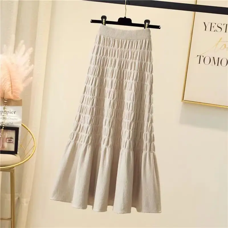 Elegant Midi Pleated Knitted Skirt Women 2022 Autumn Winter Korean Knee Length A Line High Waist Skirt Female Ladies X115
Elegant Midi Pleated Knitted Skirt Women 2022 Autumn Winter Korean Knee Length A Line High Waist Skirt Female Ladies X115