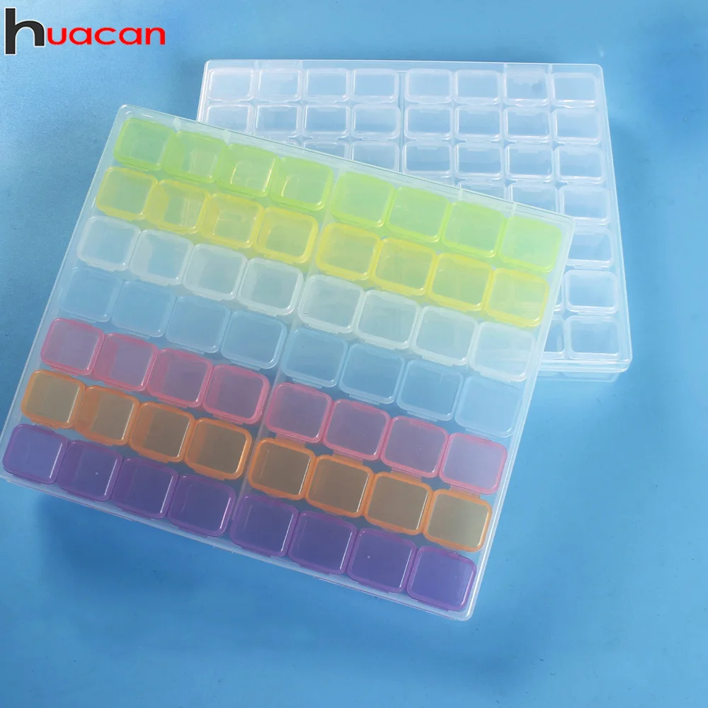 Huacan 56 слотов алмазная живопись пластиковый ящик для хранения прозрачный цвет вышивка Аксессуар Чехол 
Huacan 56 слотов алмазная живопись пластиковый ящик для хранения прозрачный цвет вышивка Аксессуар Чехол