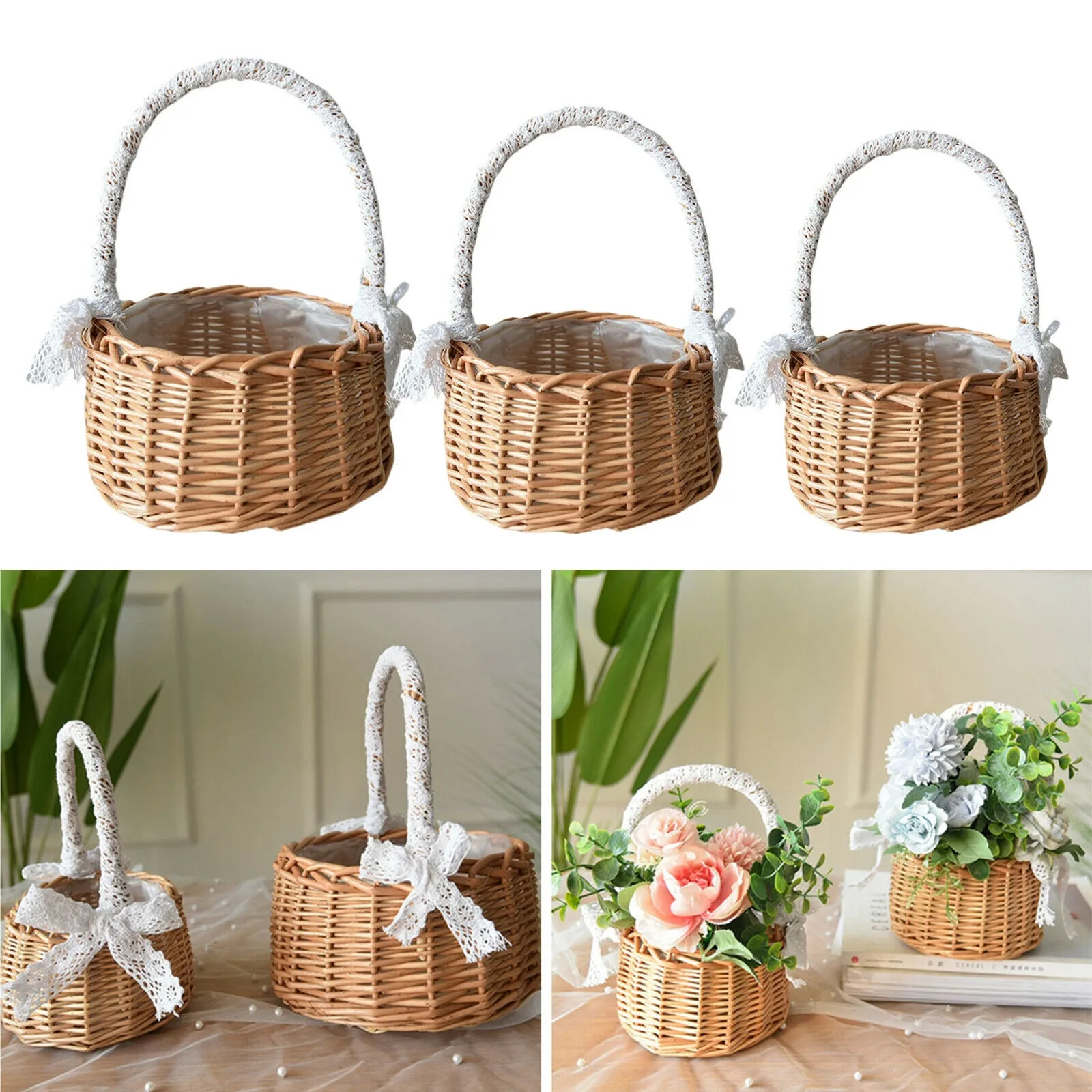 Garden Supplies Organizers Kitchen Hanging Baskets Fresh Rattan Lace Bow Home Desktop Storage Picnic Flower Girl Gift Wicker Pot
Garden Supplies Organizers Kitchen Hanging Baskets Fresh Rattan Lace Bow Home Desktop Storage Picnic Flower Girl Gift Wicker Pot