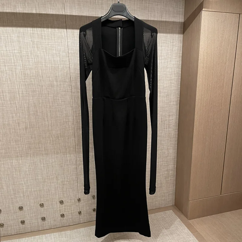 High Quality Women's Dress Sexy Square CollarTight-fitting Hip Mesh Sleeves Party Mid-length Dress 2021 Summer Autumn Vestidos
High Quality Women's Dress Sexy Square CollarTight-fitting Hip Mesh Sleeves Party Mid-length Dress 2021 Summer Autumn Vestidos
