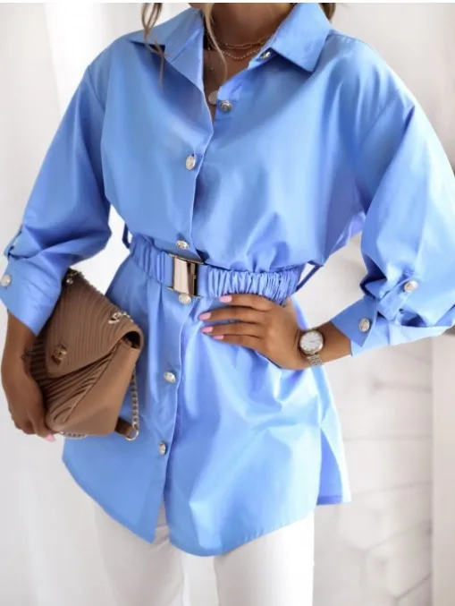 Women Shirts Dress Office Lady Solid Long Sleeve High Waist Mini Dress Solid Shirt Tunic Dress
Women Shirts Dress Office Lady Solid Long Sleeve High Waist Mini Dress Solid Shirt Tunic Dress