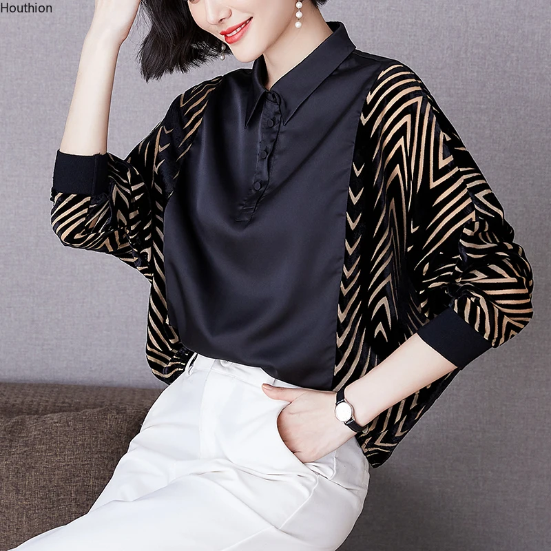 Summer Clothing Women's Blouse Casual Polo Shirt New Loose Long Sleeve Print Fashion Lady Top Houthion
Summer Clothing Women's Blouse Casual Polo Shirt New Loose Long Sleeve Print Fashion Lady Top Houthion