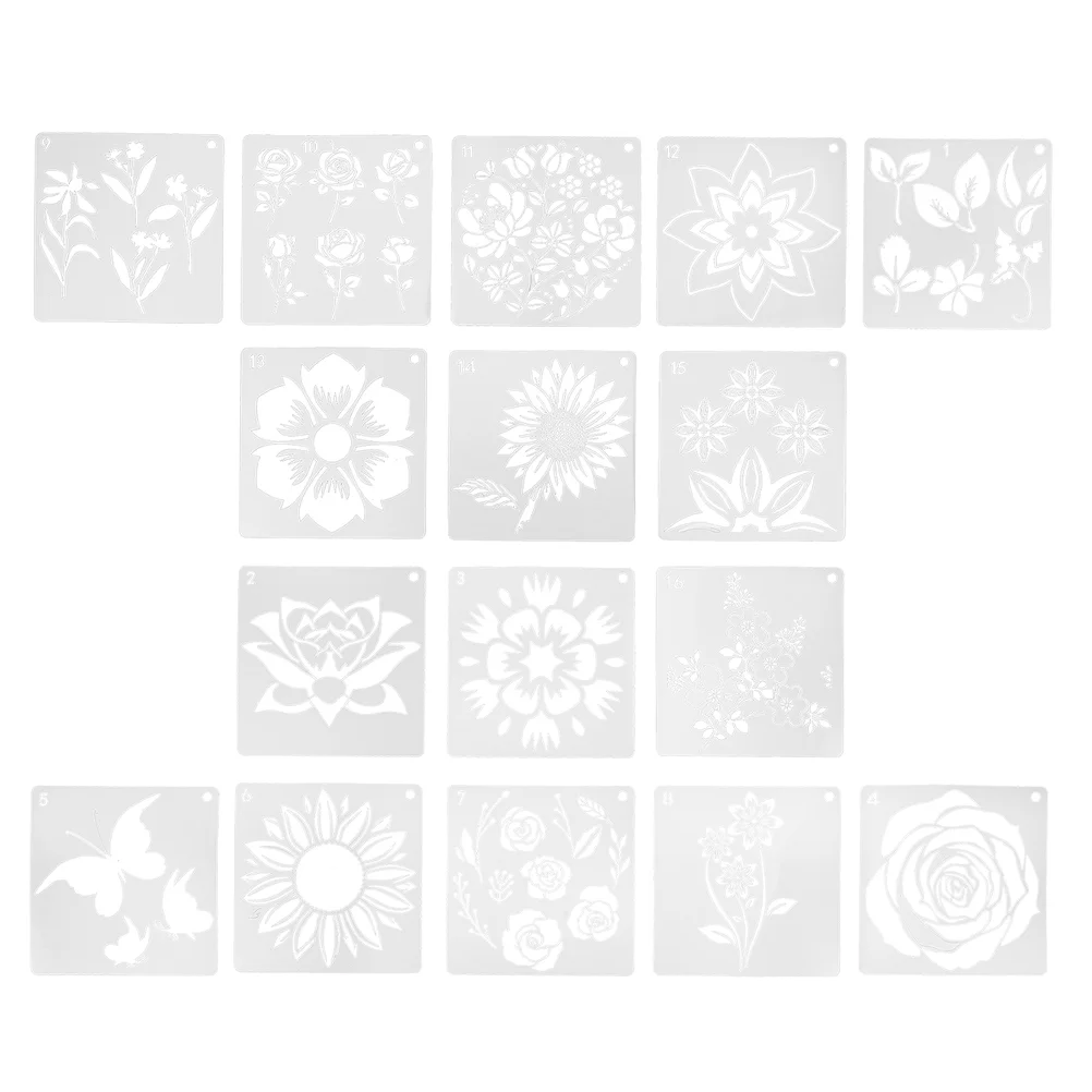 16 шт. пластиковые трафареты DIY граффити Шаблоны Цветочная тема фотошаблоны 
16 шт. пластиковые трафареты DIY граффити Шаблоны Цветочная тема фотошаблоны
