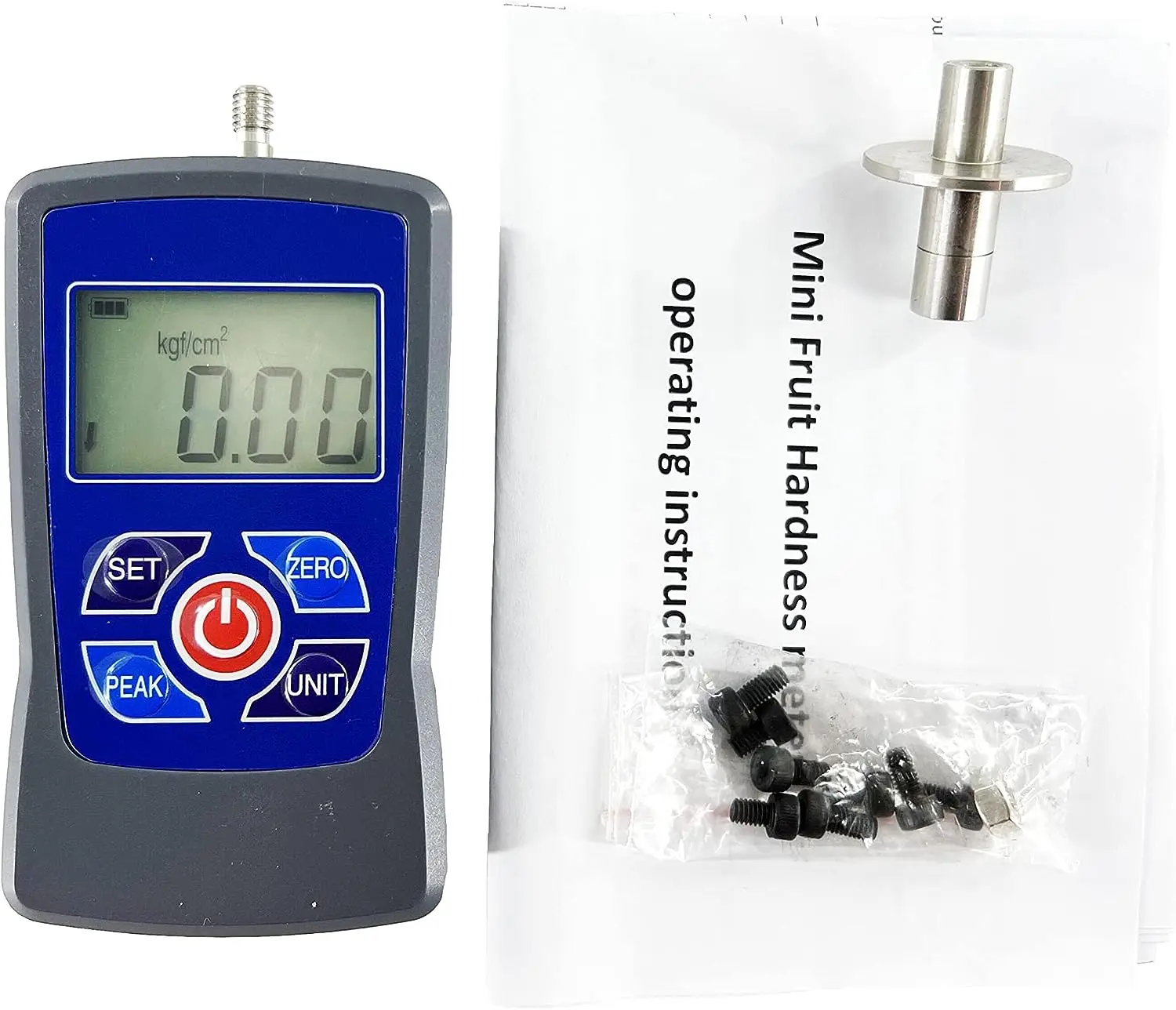 Portable Mini Fruit Hardness Meter Gauge Digital Penetrometer Fruit Firmness Sclerometer With Range 0.4-30Kgf/cm2 (×105 Pa)
Portable Mini Fruit Hardness Meter Gauge Digital Penetrometer Fruit Firmness Sclerometer With Range 0.4-30Kgf/cm2 (×105 Pa)