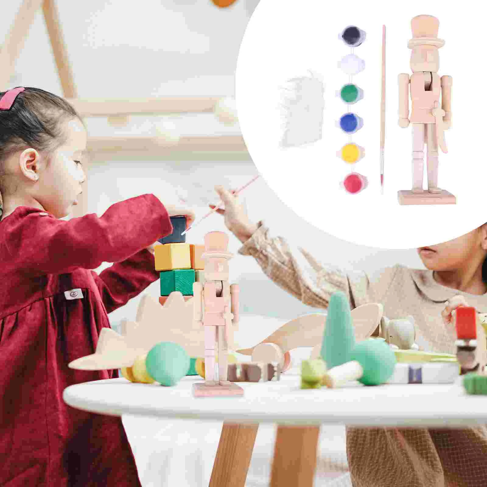 18cm Christmas Nutcracker Soldier DIY Unpainted Puppet Doll Craft Ornament With Paint And Pen Christmas New Year Decoration
18cm Christmas Nutcracker Soldier DIY Unpainted Puppet Doll Craft Ornament With Paint And Pen Christmas New Year Decoration