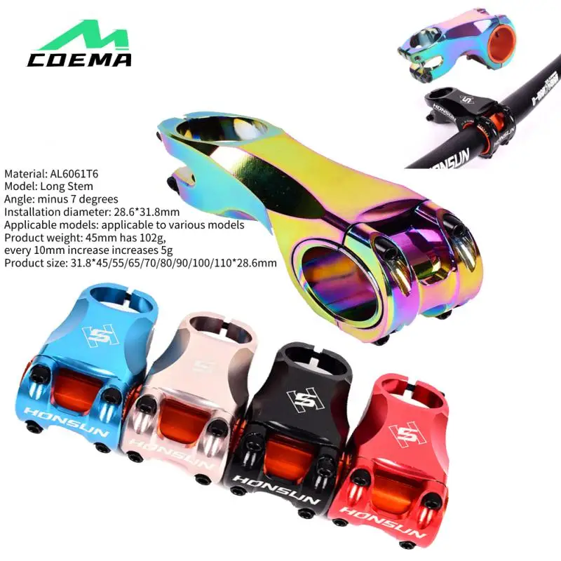 Bicycle Stem Mountain Road Bike Stem Ultralight Stem 31.8mm Handlebar Stem 7 Degree 55/65/70/80/90/100/110mm Aluminum Alloy Stem
Bicycle Stem Mountain Road Bike Stem Ultralight Stem 31.8mm Handlebar Stem 7 Degree 55/65/70/80/90/100/110mm Aluminum Alloy Stem