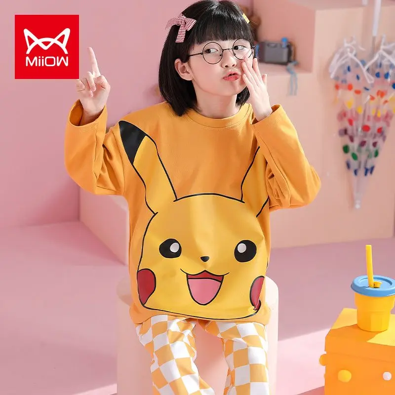 Pokemon Anime Kawaii Pikachu Girls Pajamas Spring Autumn Seasons Children Pure Cotton Long Sleeved Home Furnishings Suit Gifts
Pokemon Anime Kawaii Pikachu Girls Pajamas Spring Autumn Seasons Children Pure Cotton Long Sleeved Home Furnishings Suit Gifts