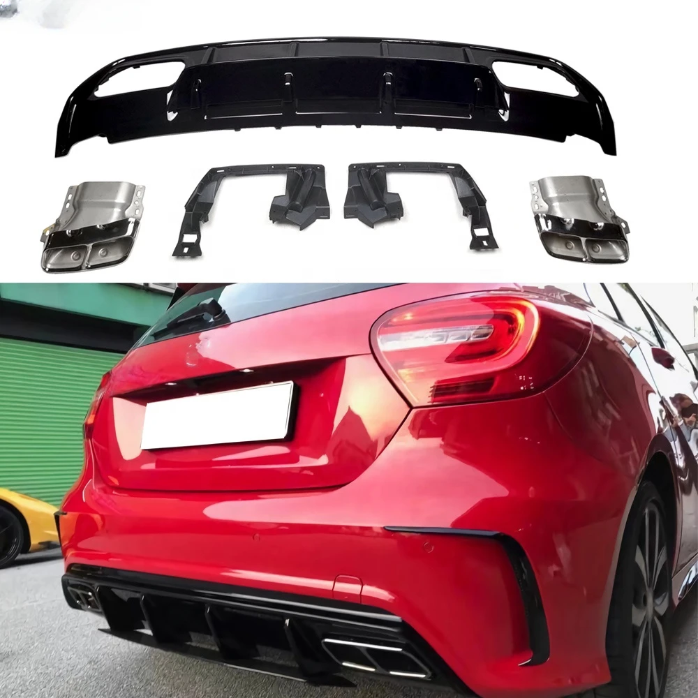 W176 A45 Style Rear Bumper Diffuser & Chrome Exhaust Tips for Mercedes Ben A Class W176 A160 A180 A200 A250 AMG Sport 2013-2018
W176 A45 Style Rear Bumper Diffuser & Chrome Exhaust Tips for Mercedes Ben A Class W176 A160 A180 A200 A250 AMG Sport 2013-2018