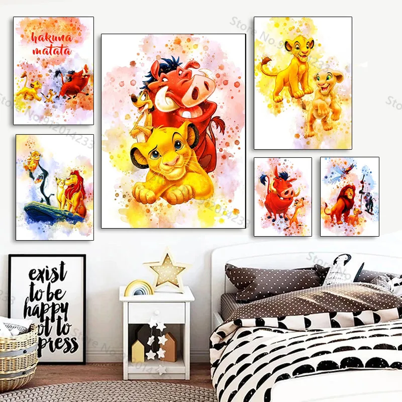 Disney The Lion King Canvas Painting Cartoon Anime Nakuna Matata Watercolor Poster Nursery Wall Art Pictures for Kids Room Decor
Disney The Lion King Canvas Painting Cartoon Anime Nakuna Matata Watercolor Poster Nursery Wall Art Pictures for Kids Room Decor