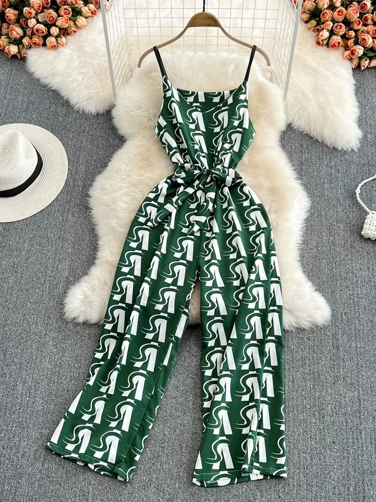 2022 Summer Women's Version Of Fashion High Waist A Belted Drape Wide Leg Pants Seaside Holiday Suspenders Jumpsuit
2022 Summer Women's Version Of Fashion High Waist A Belted Drape Wide Leg Pants Seaside Holiday Suspenders Jumpsuit