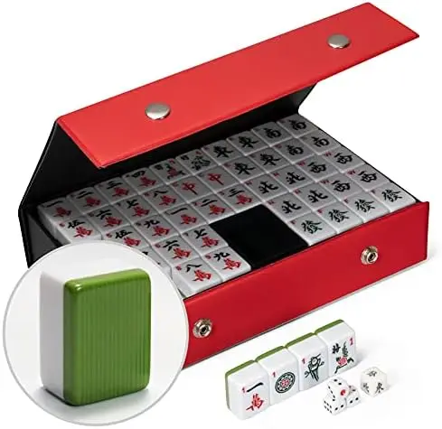 Professional Chinese Mahjong Game Set, 146 Mahjong Tiles Set, 36mm Acrylic Tiles Majiang with Carrying Travel Case for Family Ga
Professional Chinese Mahjong Game Set, 146 Mahjong Tiles Set, 36mm Acrylic Tiles Majiang with Carrying Travel Case for Family Ga