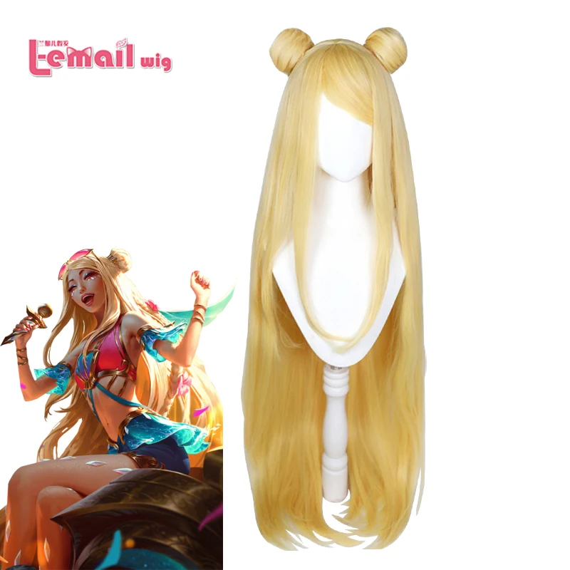 L-email wig Synthetic Hair LOL Ocean Song Seraphine Cosplay Wig With Buns Women 100cm Long Straight Blonde Heat Resistant Wigs
L-email wig Synthetic Hair LOL Ocean Song Seraphine Cosplay Wig With Buns Women 100cm Long Straight Blonde Heat Resistant Wigs