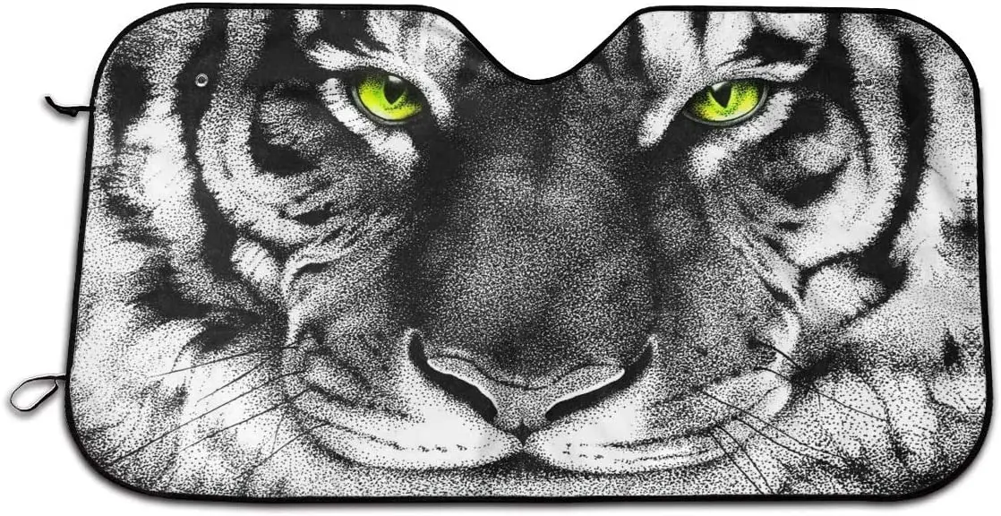 White Tiger with green eyes car sunshade for car truck off road blocking UV visor protector
White Tiger with green eyes car sunshade for car truck off road blocking UV visor protector