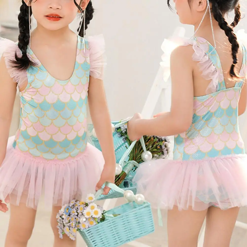 Hot Girls Swimwear Conjoined Mermaid Scales High Elasticity Surface Washable Short Ruffles Sleeve Girls Bathing Suit for Kids
Hot Girls Swimwear Conjoined Mermaid Scales High Elasticity Surface Washable Short Ruffles Sleeve Girls Bathing Suit for Kids