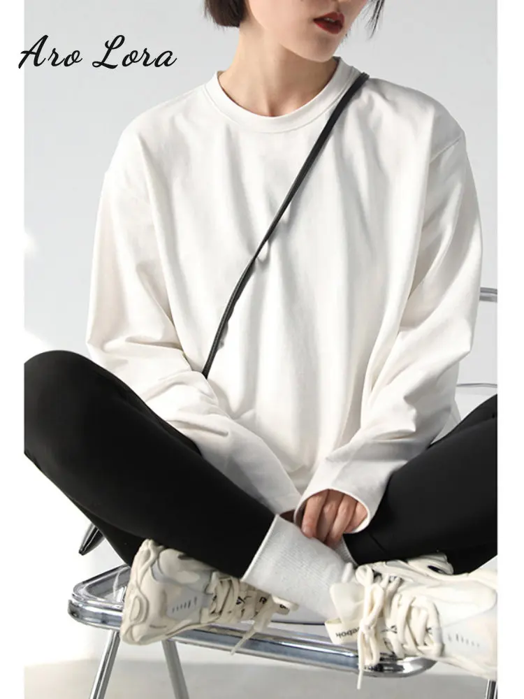 Spring Autumn Women's Solid Color Loose Long Sleeve T-shirt White O-neck Basic Top Bottomed Shirt Casual Female Streetwear
Spring Autumn Women's Solid Color Loose Long Sleeve T-shirt White O-neck Basic Top Bottomed Shirt Casual Female Streetwear